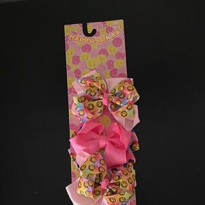 Pink and Emoji Hair Bows